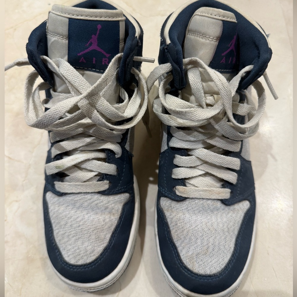 Air Jordan Gray and Blue Sneakers